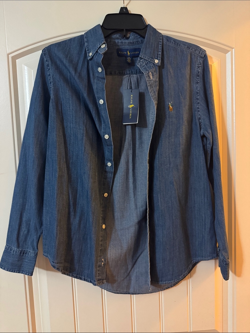 Ralph Lauren Men's Denim Button-Down Shirt in Blue